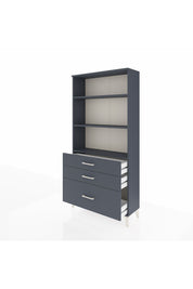 Arges Dolap 3 Raflı 3 Çekmeceli 88x30x182 Antrasit-Antrasit