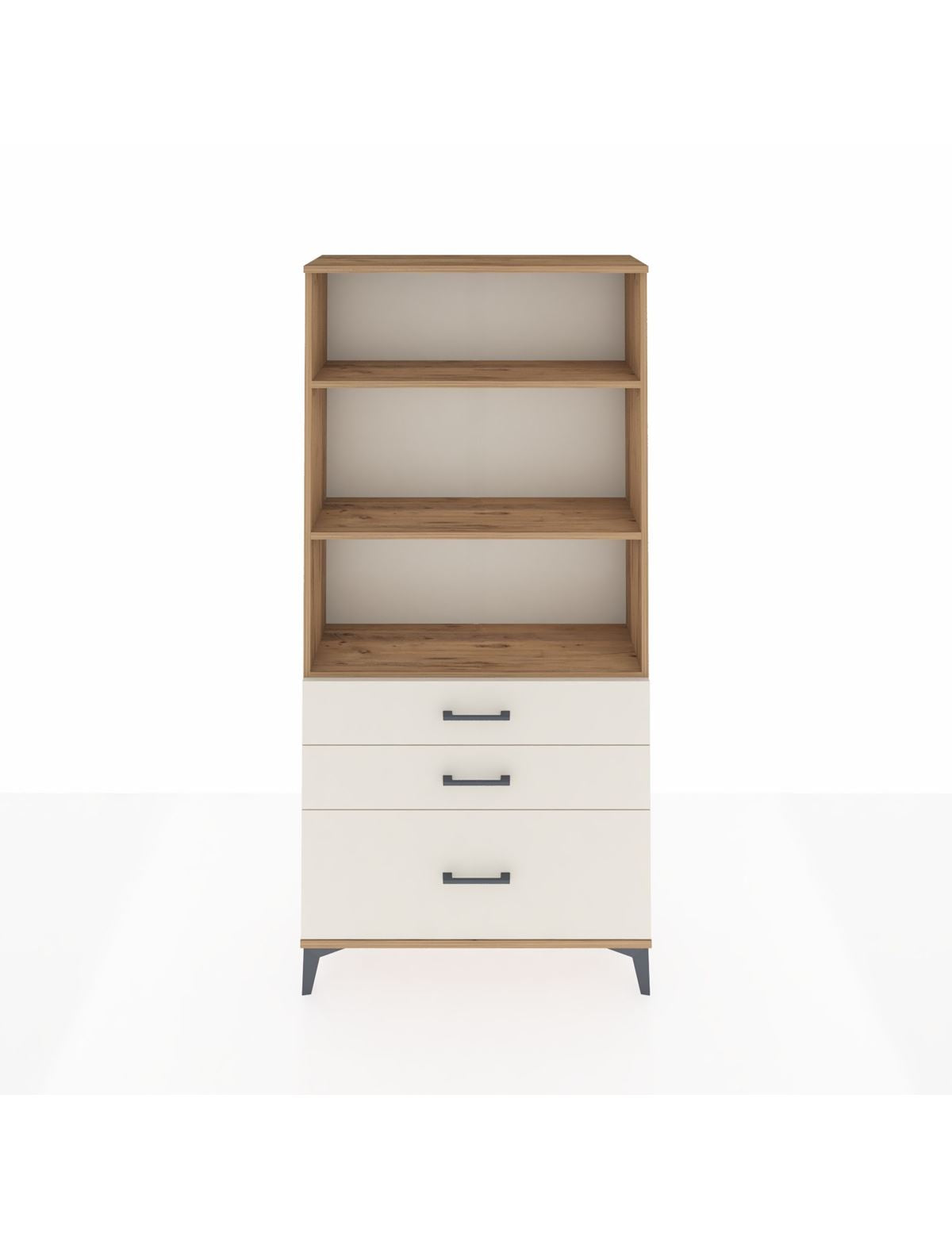 Arges Dolap 3 Raflı 3 Çekmeceli 88x30x182 Çam-Aytaşı