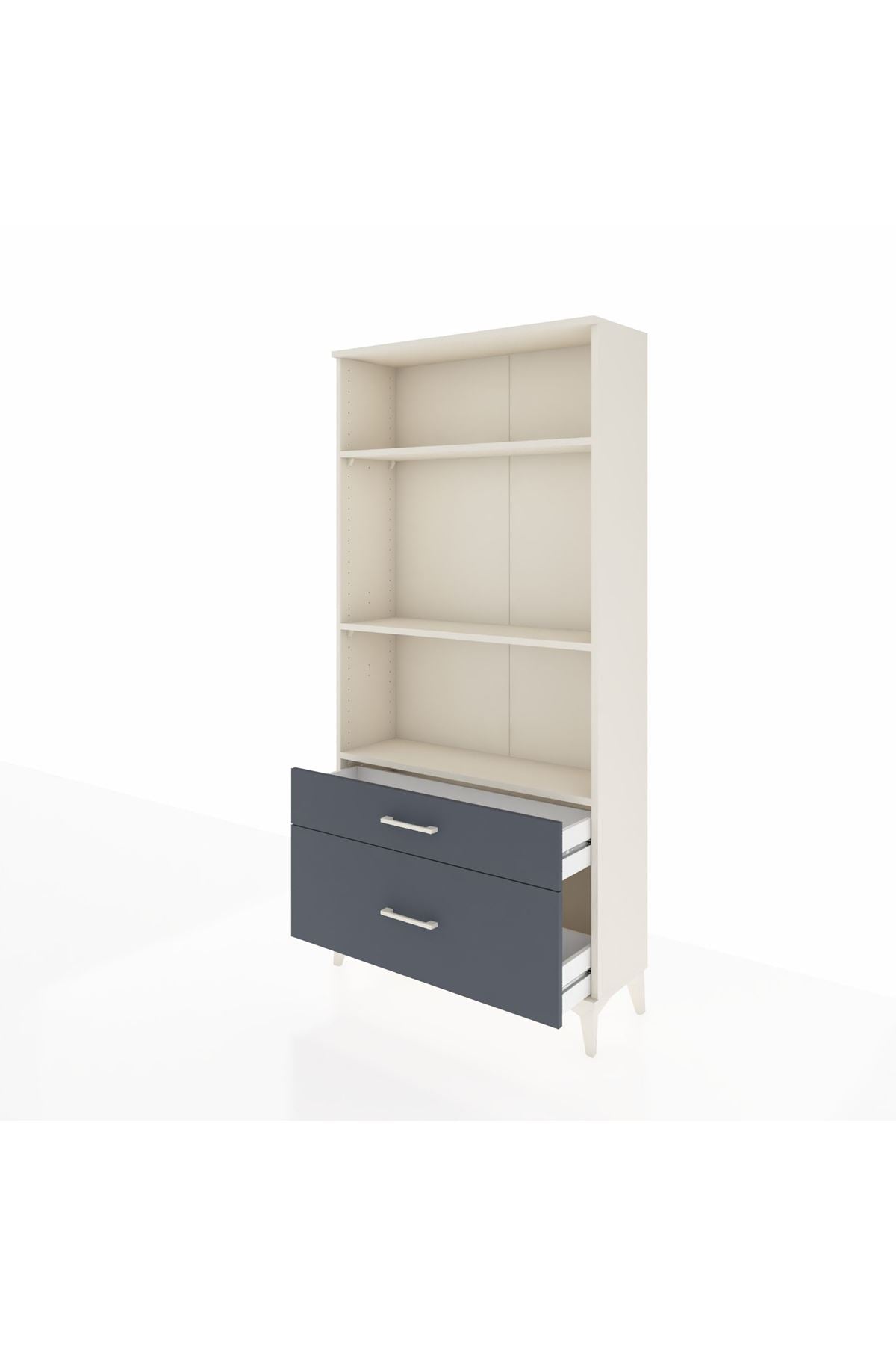 Arges Dolap 3 Raflı 2 Çekmeceli 88x30x182 Aytaşı-Antrasit