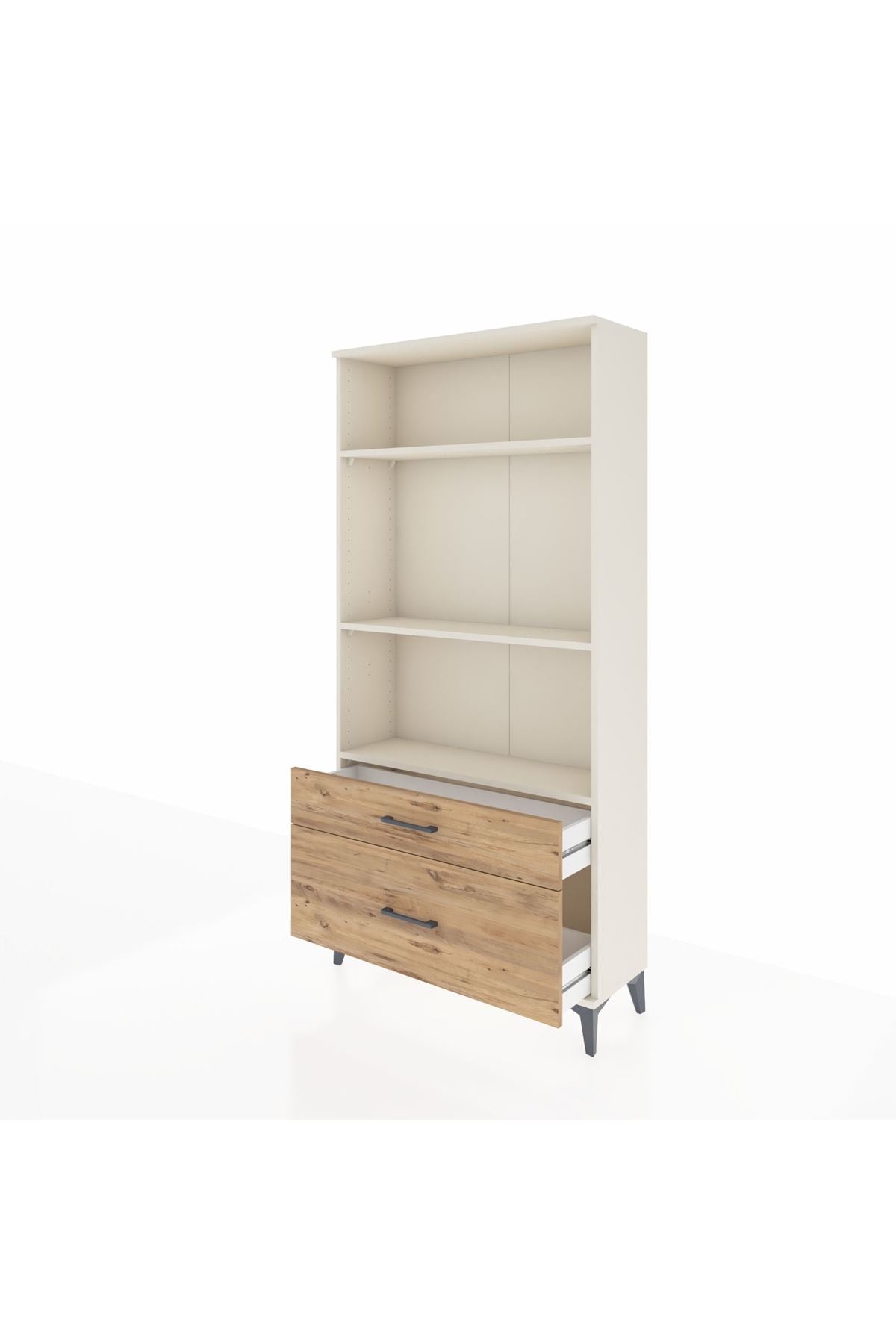 Arges Dolap 3 Raflı 2 Çekmeceli 88x30x182 Aytaşı-Çam