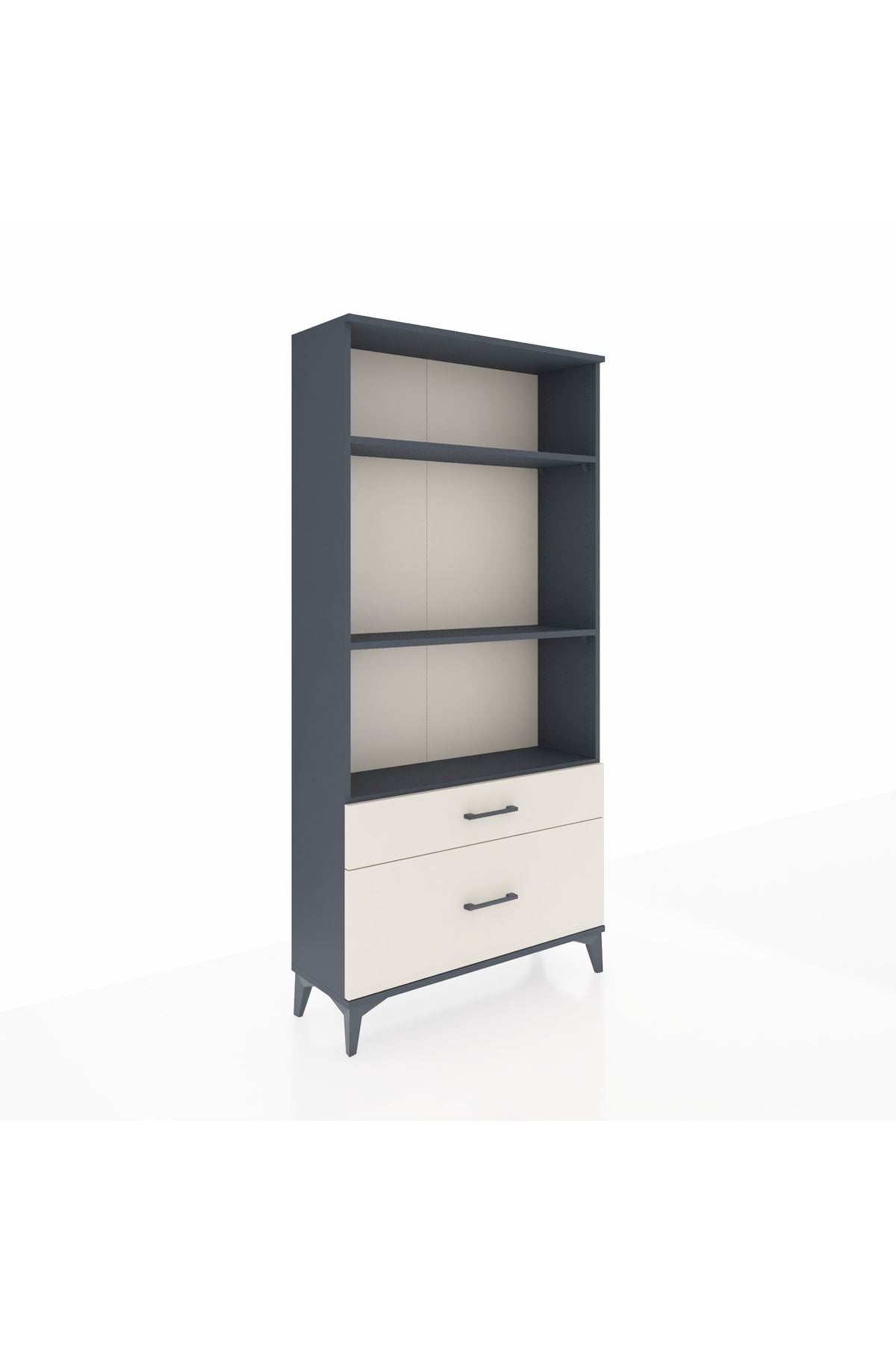 Arges Dolap 3 Raflı 2 Çekmeceli 88x30x182 Antrasit-Aytaşı