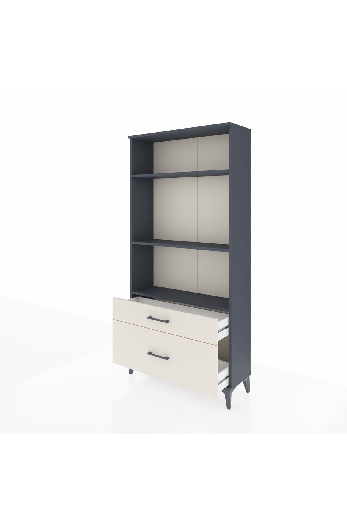 Arges Dolap 3 Raflı 2 Çekmeceli 88x30x182 Antrasit-Aytaşı