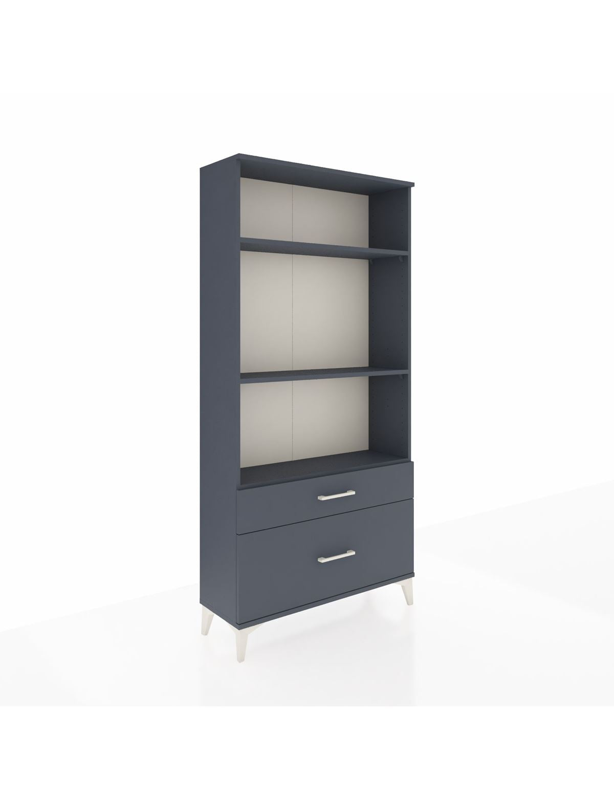 Arges Dolap 3 Raflı 2 Çekmeceli 88x30x182 Antrasit-Antrasit