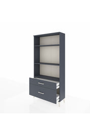 Arges Dolap 3 Raflı 2 Çekmeceli 88x30x182 Antrasit-Antrasit