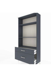 Arges Dolap 3 Raflı 2 Çekmeceli 88x30x182 Antrasit-Antrasit