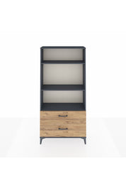 Arges Dolap 3 Raflı 2 Çekmeceli 88x30x182 Antrasit-Çam