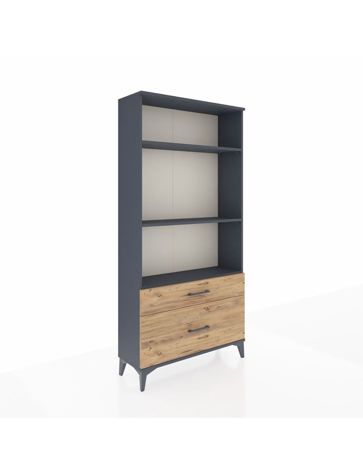 Arges Dolap 3 Raflı 2 Çekmeceli 88x30x182 Antrasit-Çam