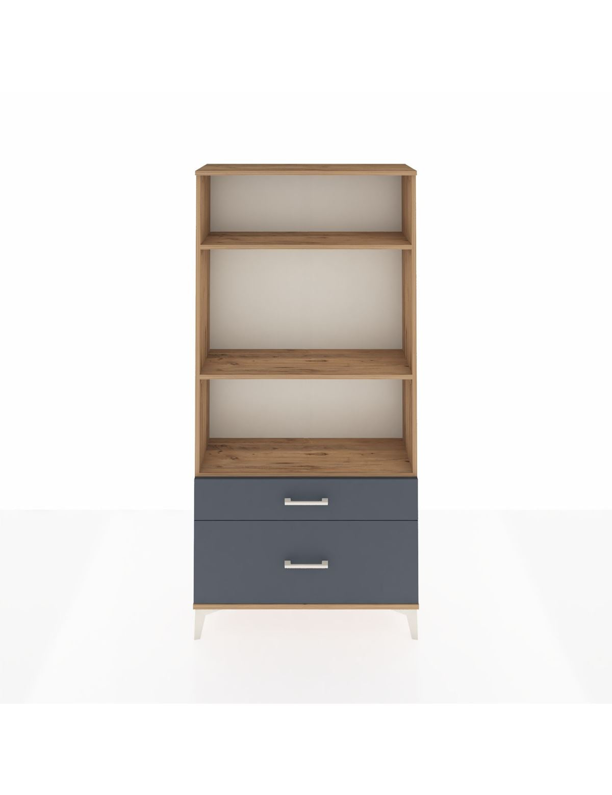 Arges Dolap 3 Raflı 2 Çekmeceli 88x30x182 Çam-Antrasit