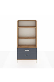 Arges Dolap 3 Raflı 2 Çekmeceli 88x30x182 Çam-Antrasit