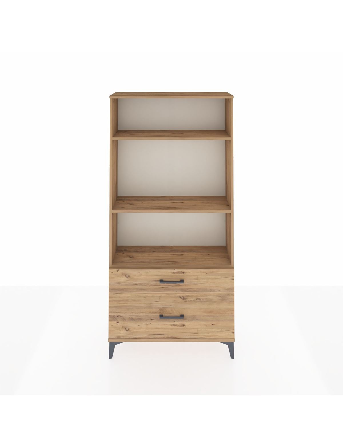 Arges Dolap 3 Raflı 2 Çekmeceli 88x30x182 Çam-Çam