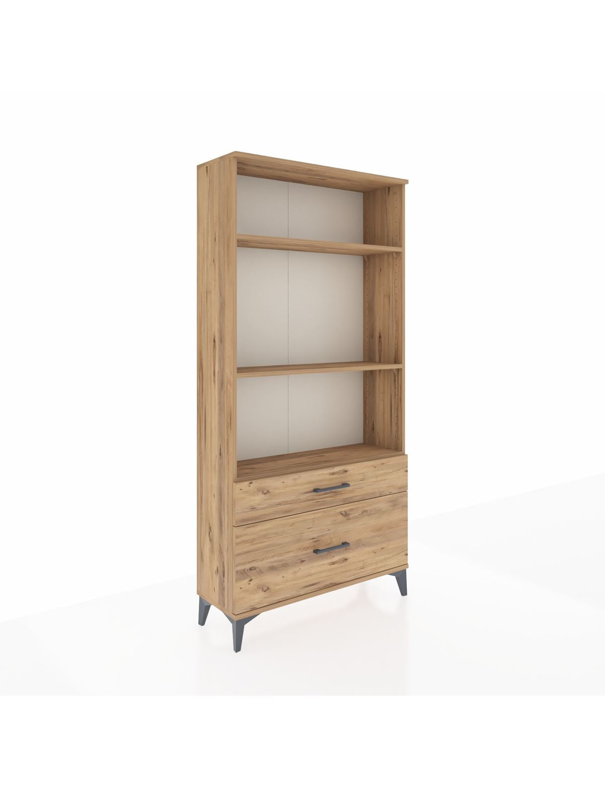 Arges Dolap 3 Raflı 2 Çekmeceli 88x30x182 Çam-Çam