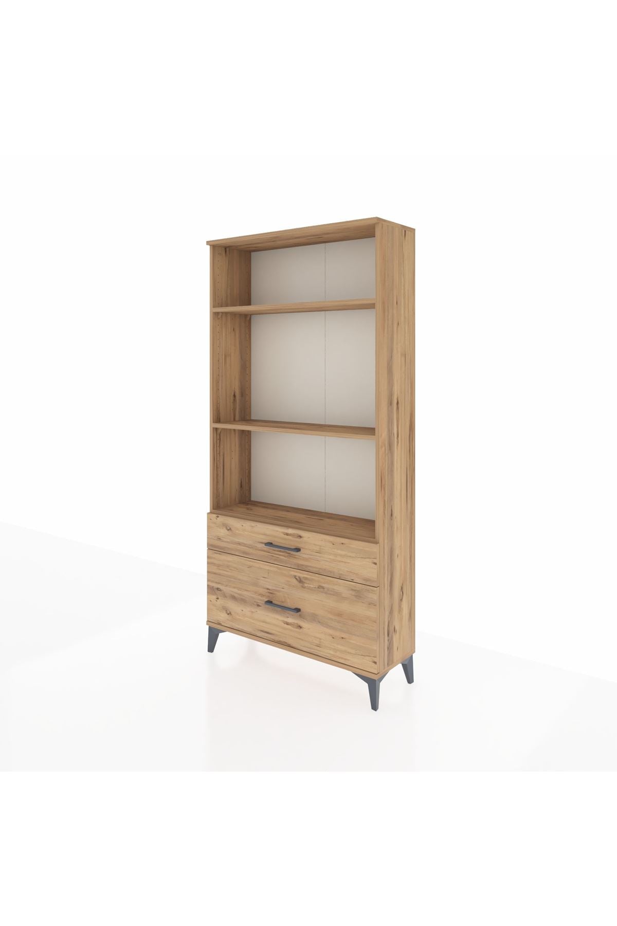 Arges Dolap 3 Raflı 2 Çekmeceli 88x30x182 Çam-Çam