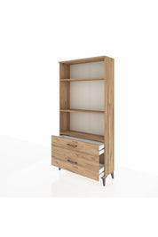 Arges Dolap 3 Raflı 2 Çekmeceli 88x30x182 Çam-Çam