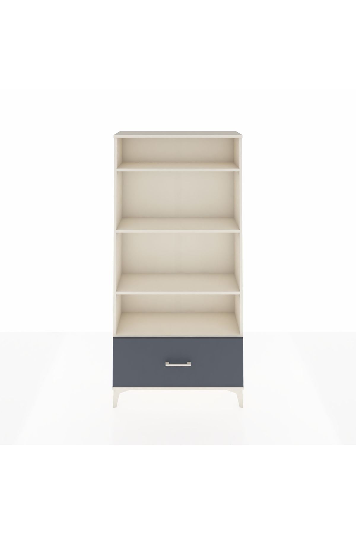 Arges Dolap 4 Raflı Tek Çekmeceli 88x30x182 Aytaşı-Antrasit