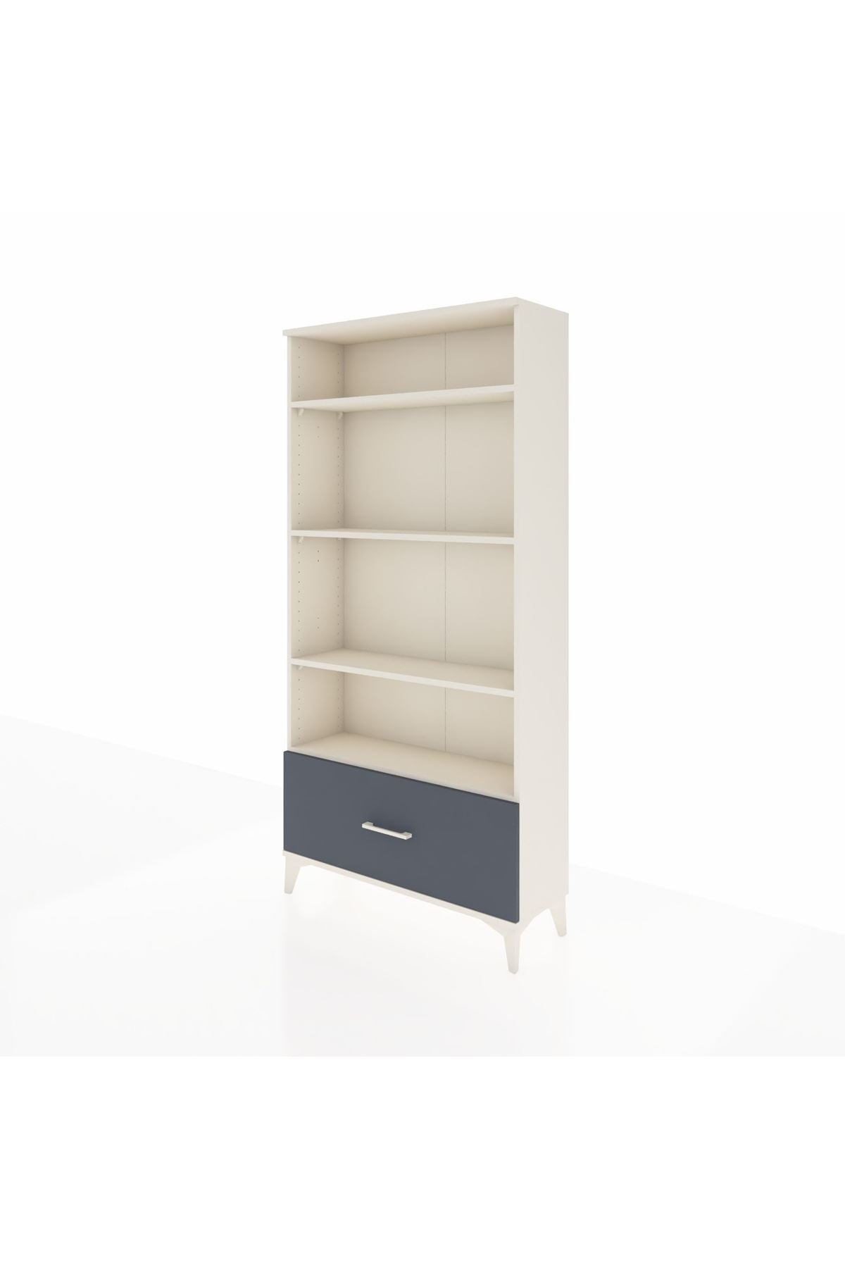 Arges Dolap 4 Raflı Tek Çekmeceli 88x30x182 Aytaşı-Antrasit