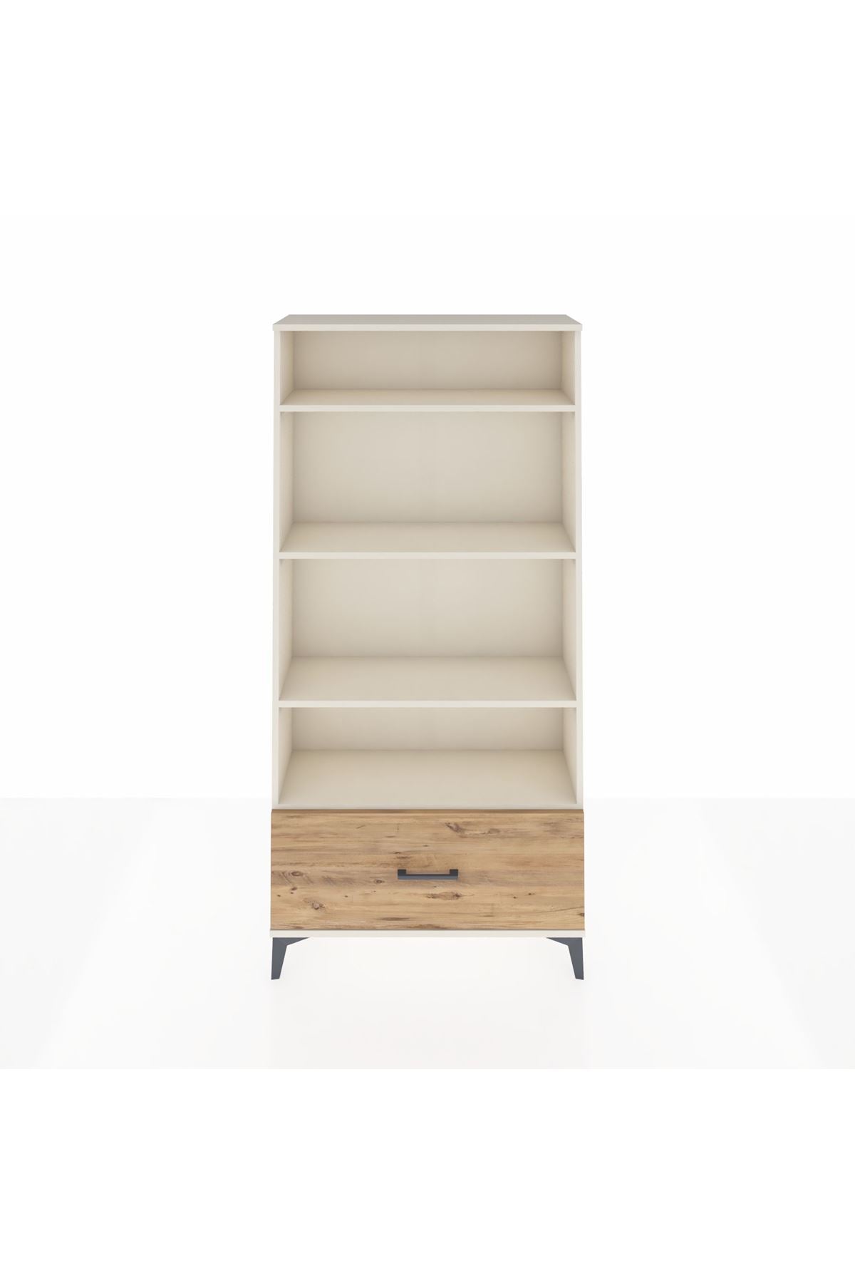 Arges Dolap 4 Raflı Tek Çekmeceli 88x30x182 Aytaşı-Çam