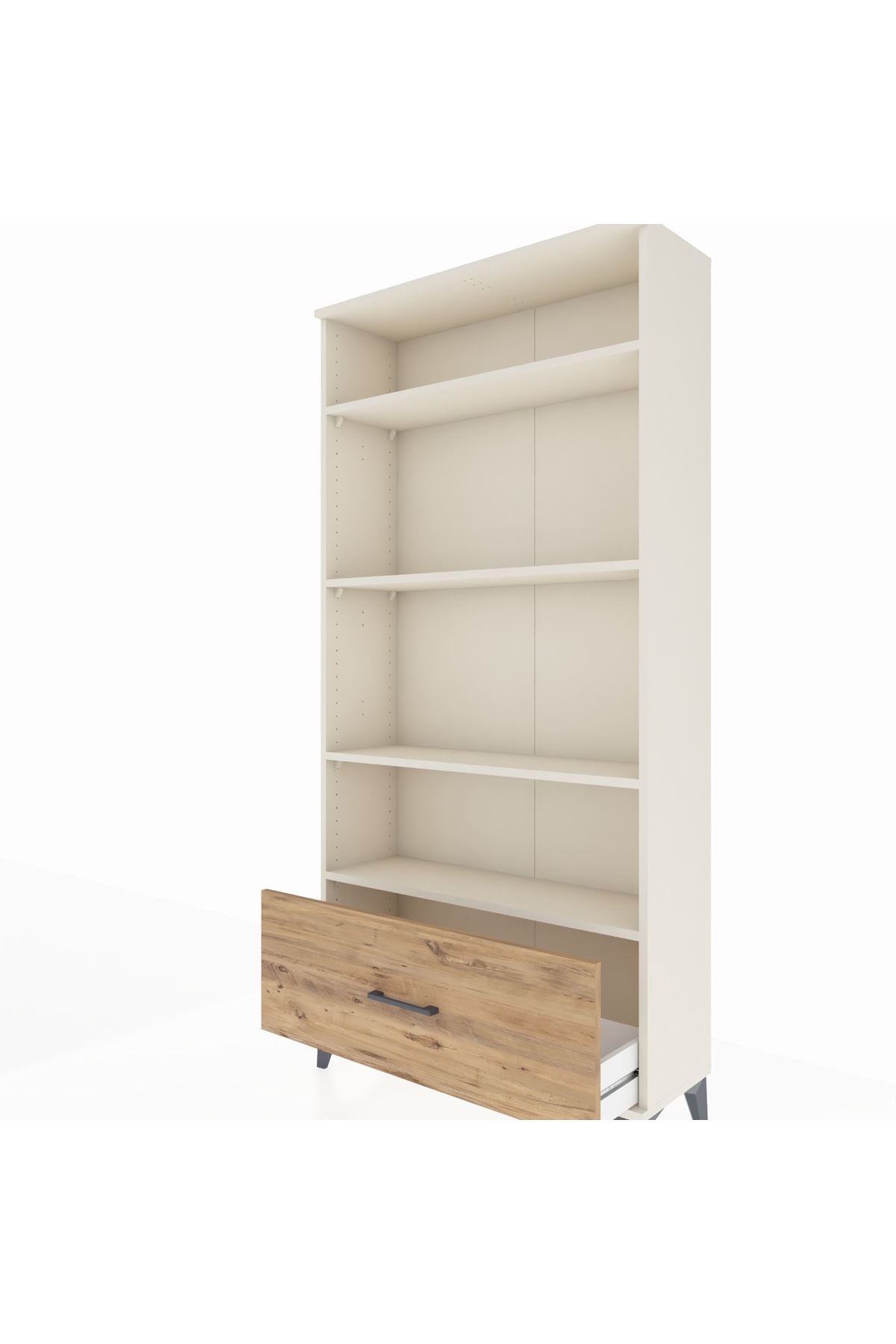 Arges Dolap 4 Raflı Tek Çekmeceli 88x30x182 Aytaşı-Çam