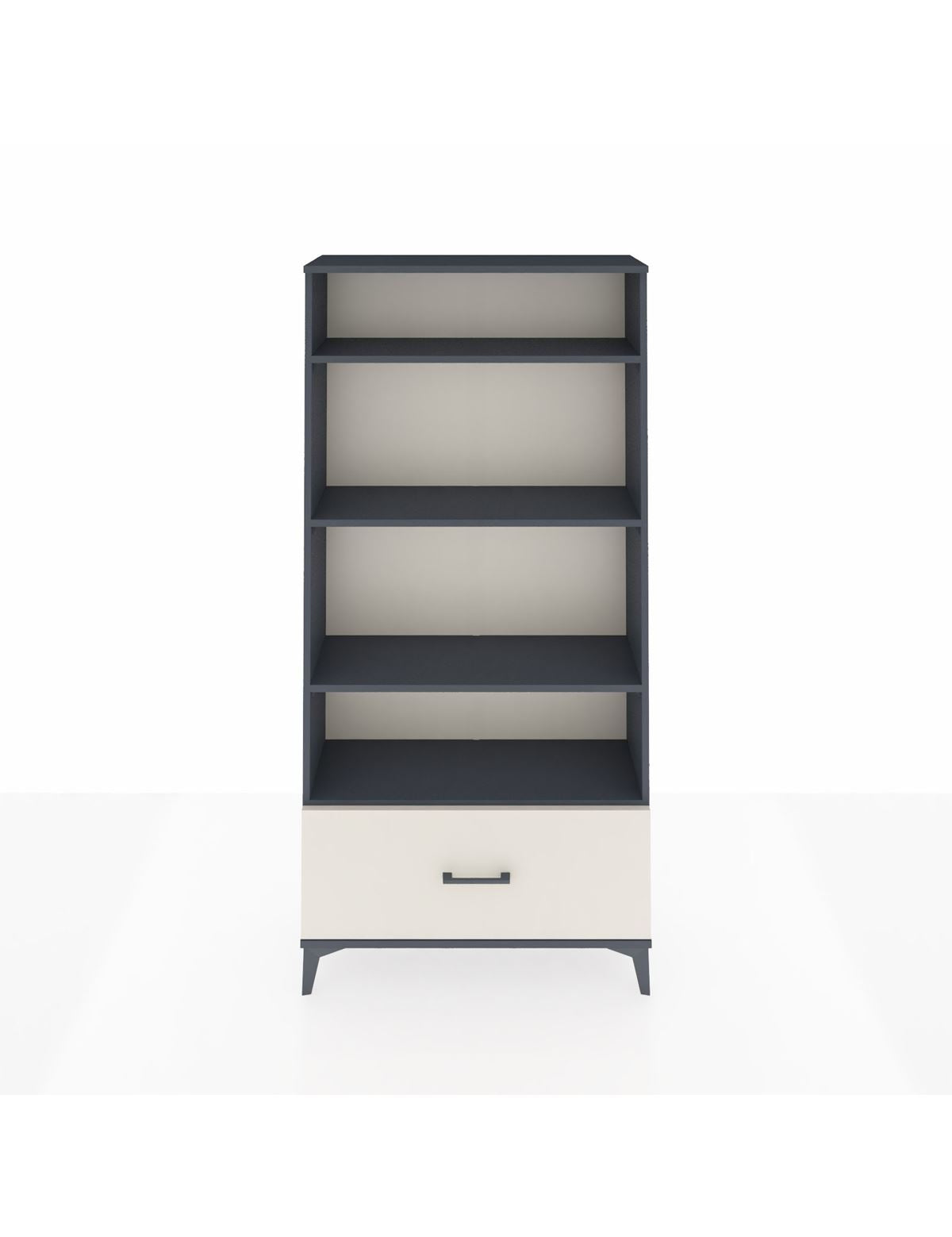 Arges Dolap 4 Raflı Tek Çekmeceli 88x30x182 Antrasit-Aytaşı