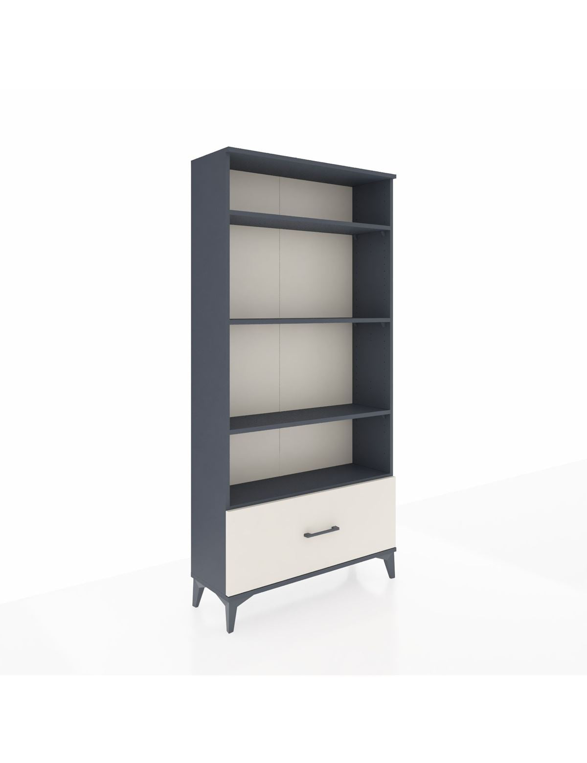 Arges Dolap 4 Raflı Tek Çekmeceli 88x30x182 Antrasit-Aytaşı