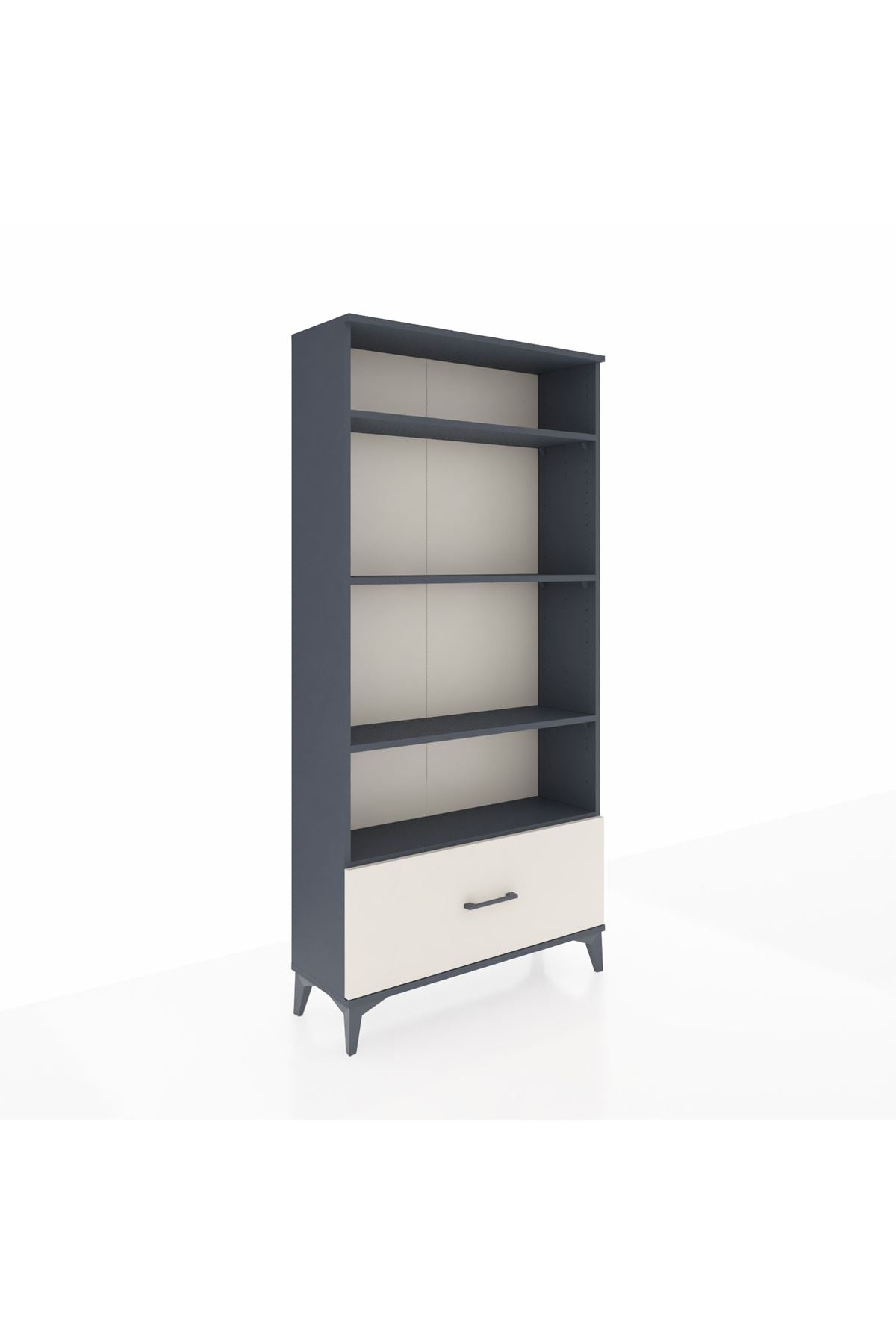 Arges Dolap 4 Raflı Tek Çekmeceli 88x30x182 Antrasit-Aytaşı