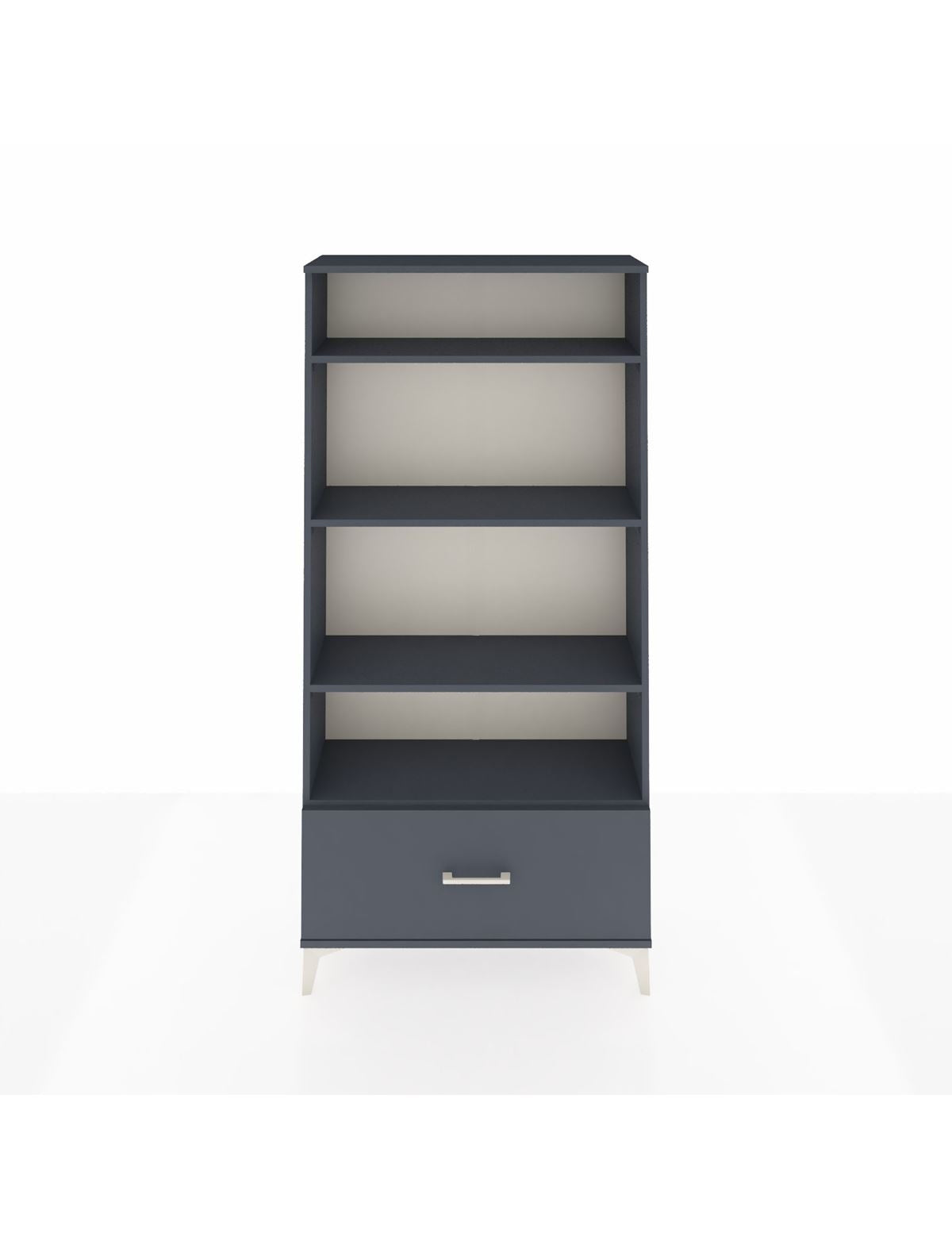 Arges Dolap 4 Raflı Tek Çekmeceli 88x30x182 Antrasit-Antrasit