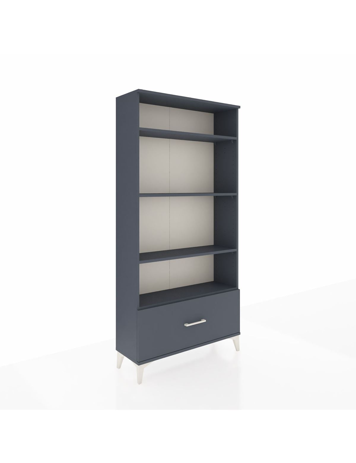 Arges Dolap 4 Raflı Tek Çekmeceli 88x30x182 Antrasit-Antrasit