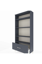 Arges Dolap 4 Raflı Tek Çekmeceli 88x30x182 Antrasit-Antrasit