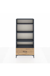 Arges Dolap 4 Raflı Tek Çekmeceli 88x30x182 Antrasit-Çam