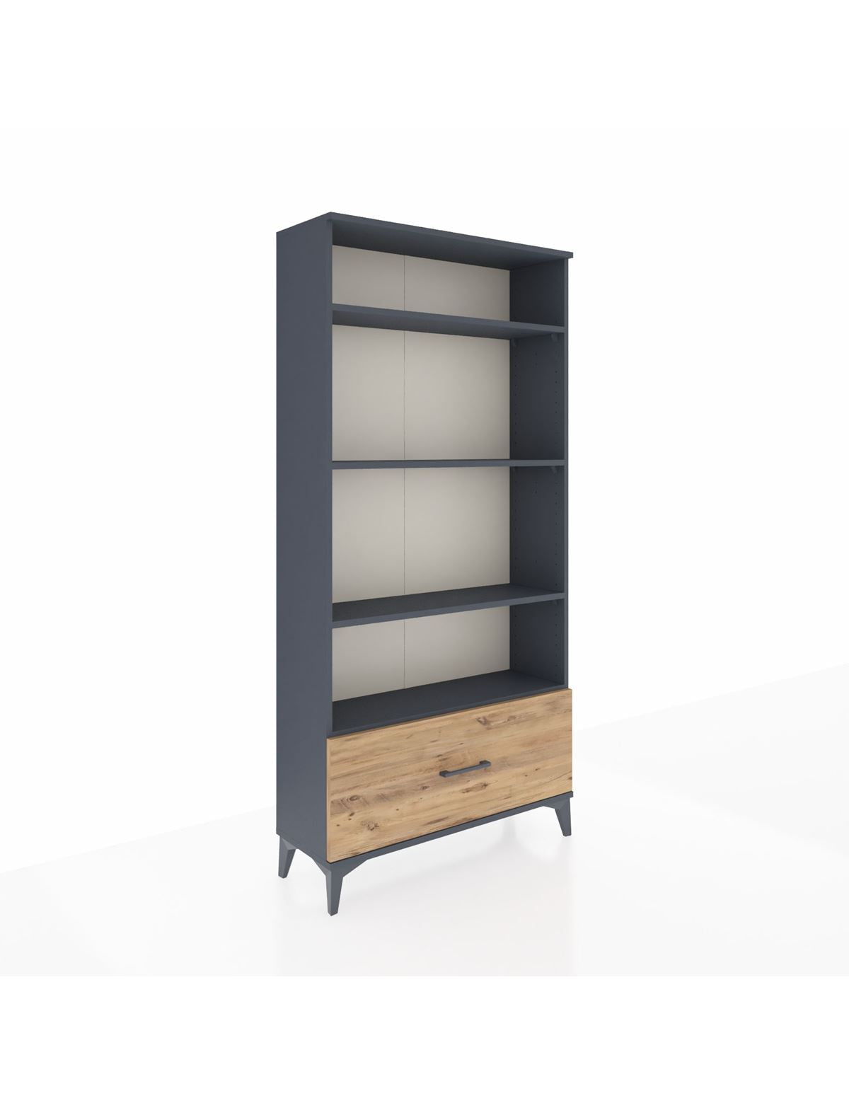 Arges Dolap 4 Raflı Tek Çekmeceli 88x30x182 Antrasit-Çam