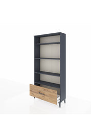 Arges Dolap 4 Raflı Tek Çekmeceli 88x30x182 Antrasit-Çam