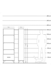 Arges Dolap 4 Raflı Tek Çekmeceli 88x30x182 Antrasit-Çam
