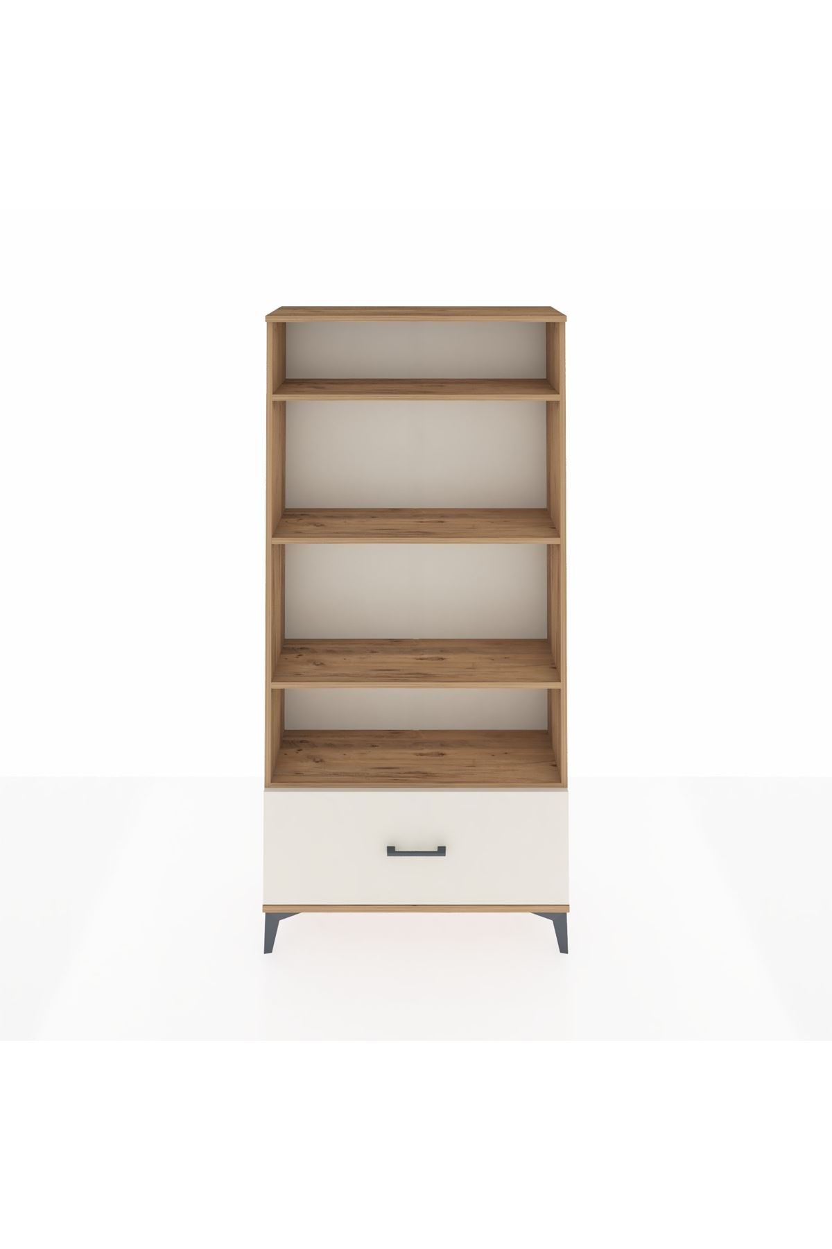 Arges Dolap 4 Raflı Tek Çekmeceli 88x30x182 Çam-Aytaşı