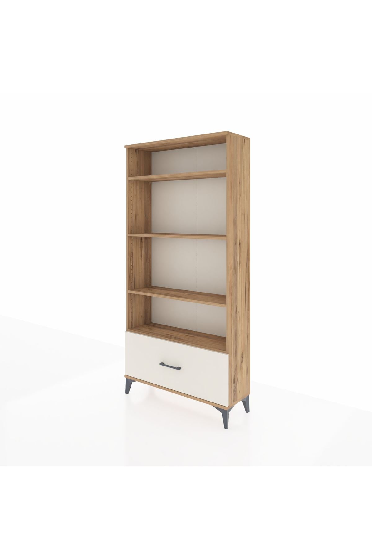 Arges Dolap 4 Raflı Tek Çekmeceli 88x30x182 Çam-Aytaşı