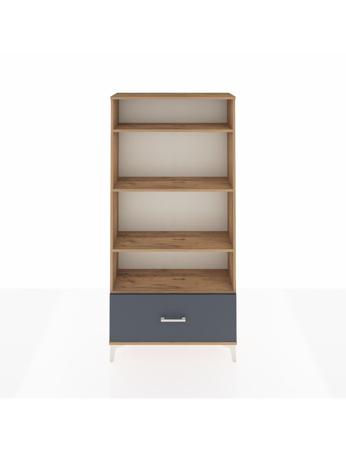 Arges Dolap 4 Raflı Tek Çekmeceli 88x30x182 Çam-Antrasit