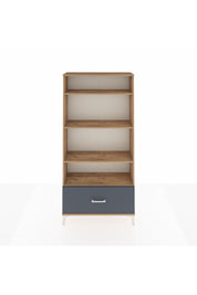 Arges Dolap 4 Raflı Tek Çekmeceli 88x30x182 Çam-Antrasit