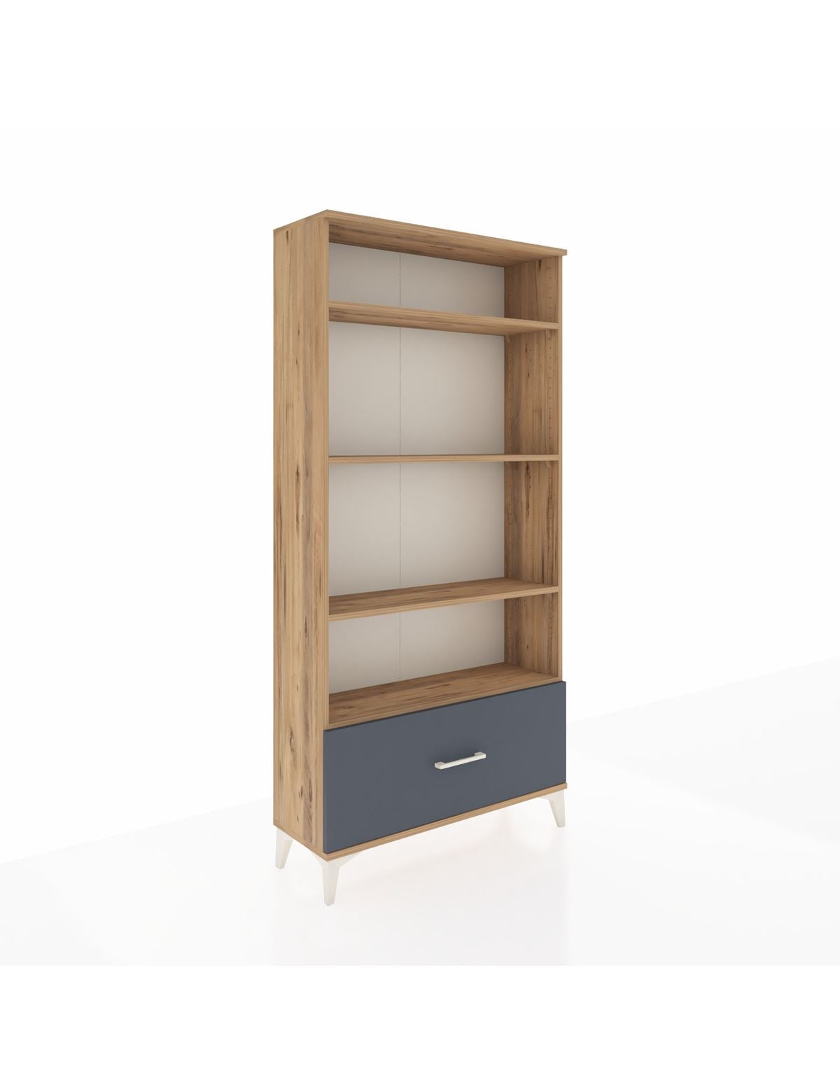 Arges Dolap 4 Raflı Tek Çekmeceli 88x30x182 Çam-Antrasit