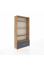 Arges Dolap 4 Raflı Tek Çekmeceli 88x30x182 Çam-Antrasit