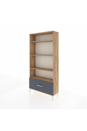 Arges Dolap 4 Raflı Tek Çekmeceli 88x30x182 Çam-Antrasit