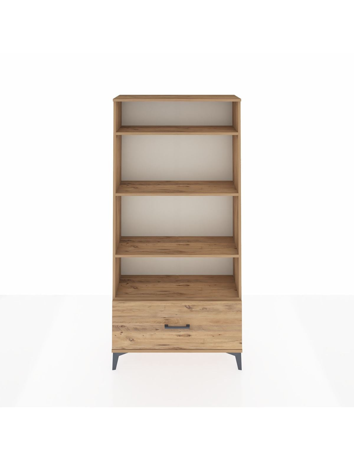 Arges Dolap 4 Raflı Tek Çekmeceli 88x30x182 Çam-Çam