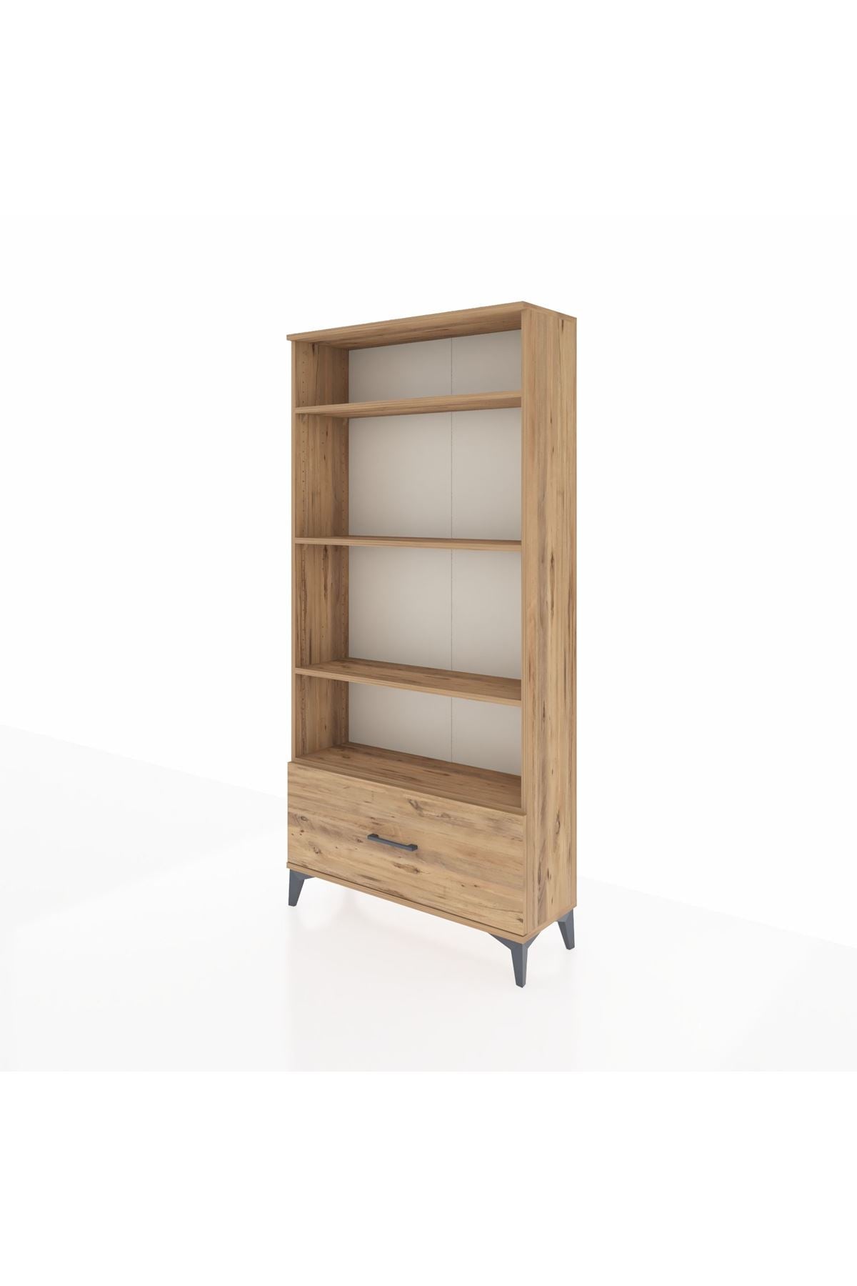 Arges Dolap 4 Raflı Tek Çekmeceli 88x30x182 Çam-Çam