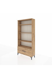 Arges Dolap 4 Raflı Tek Çekmeceli 88x30x182 Çam-Çam