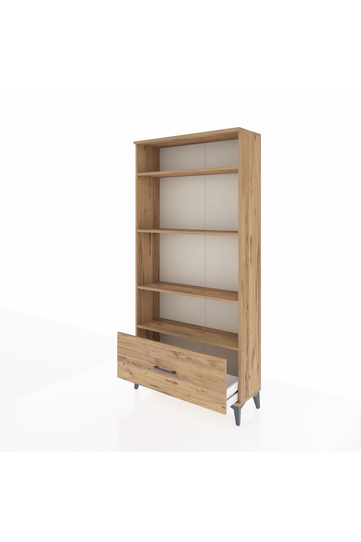 Arges Dolap 4 Raflı Tek Çekmeceli 88x30x182 Çam-Çam