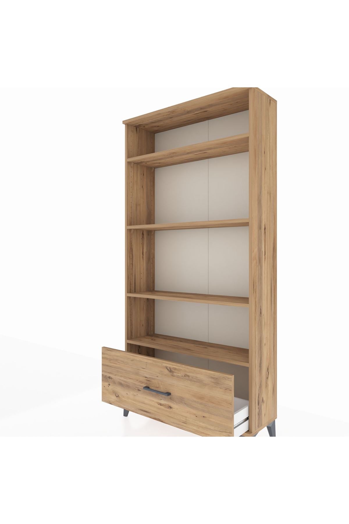 Arges Dolap 4 Raflı Tek Çekmeceli 88x30x182 Çam-Çam