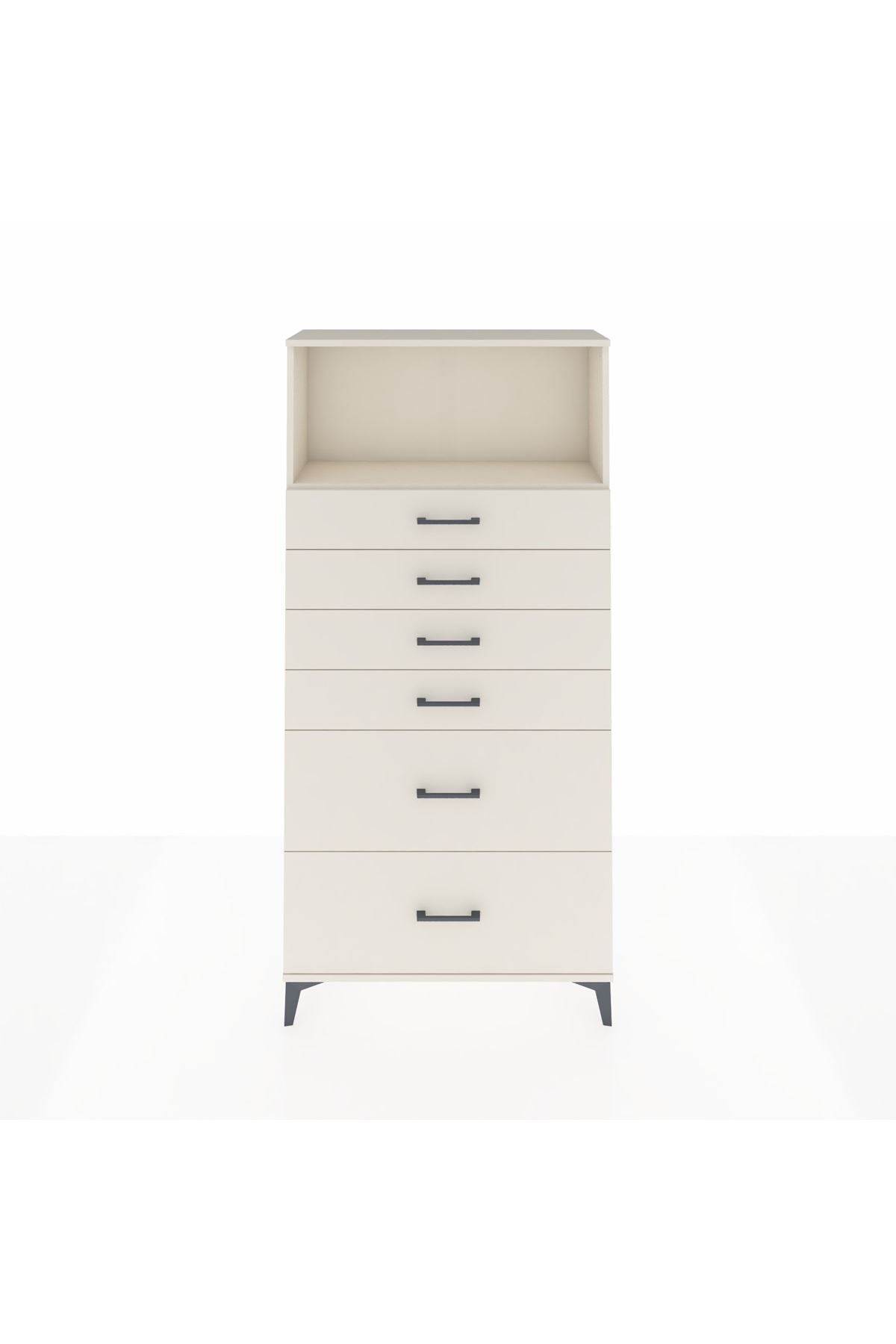 Arges Dolap Tek Raflı 6 Çekmeceli 88x30x182 Aytaşı-Aytaşı