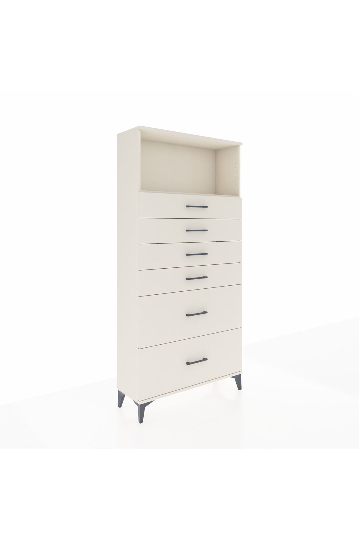 Arges Dolap Tek Raflı 6 Çekmeceli 88x30x182 Aytaşı-Aytaşı