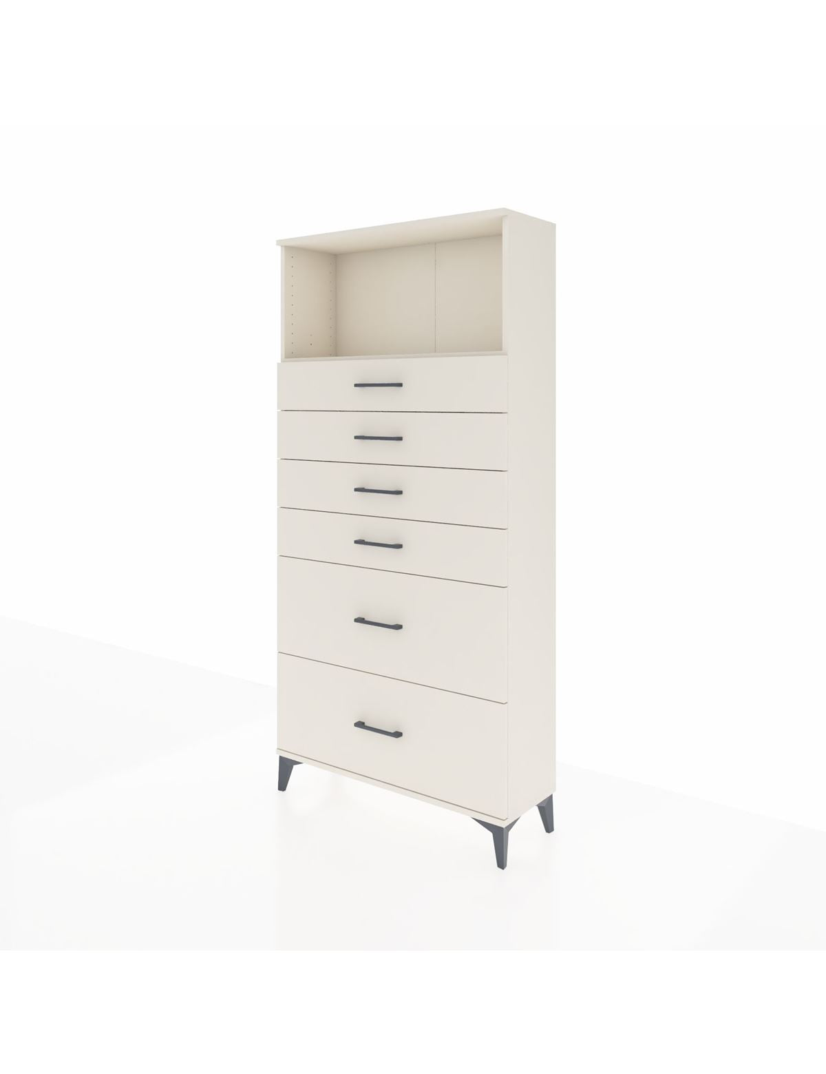Arges Dolap Tek Raflı 6 Çekmeceli 88x30x182 - S24M045V1A