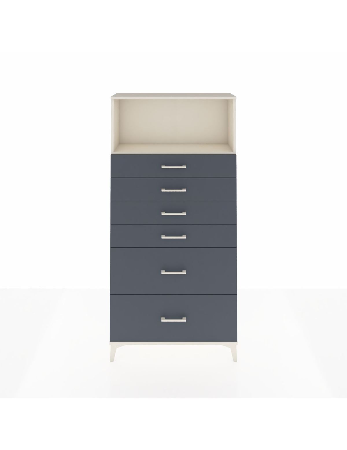 Arges Dolap Tek Raflı 6 Çekmeceli 88x30x182 Aytaşı-Antrasit