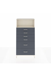 Arges Dolap Tek Raflı 6 Çekmeceli 88x30x182 Aytaşı-Antrasit