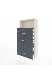 Arges Dolap Tek Raflı 6 Çekmeceli 88x30x182 Aytaşı-Antrasit