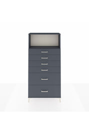 Arges Dolap Tek Raflı 6 Çekmeceli 88x30x182 Antrasit-Antrasit